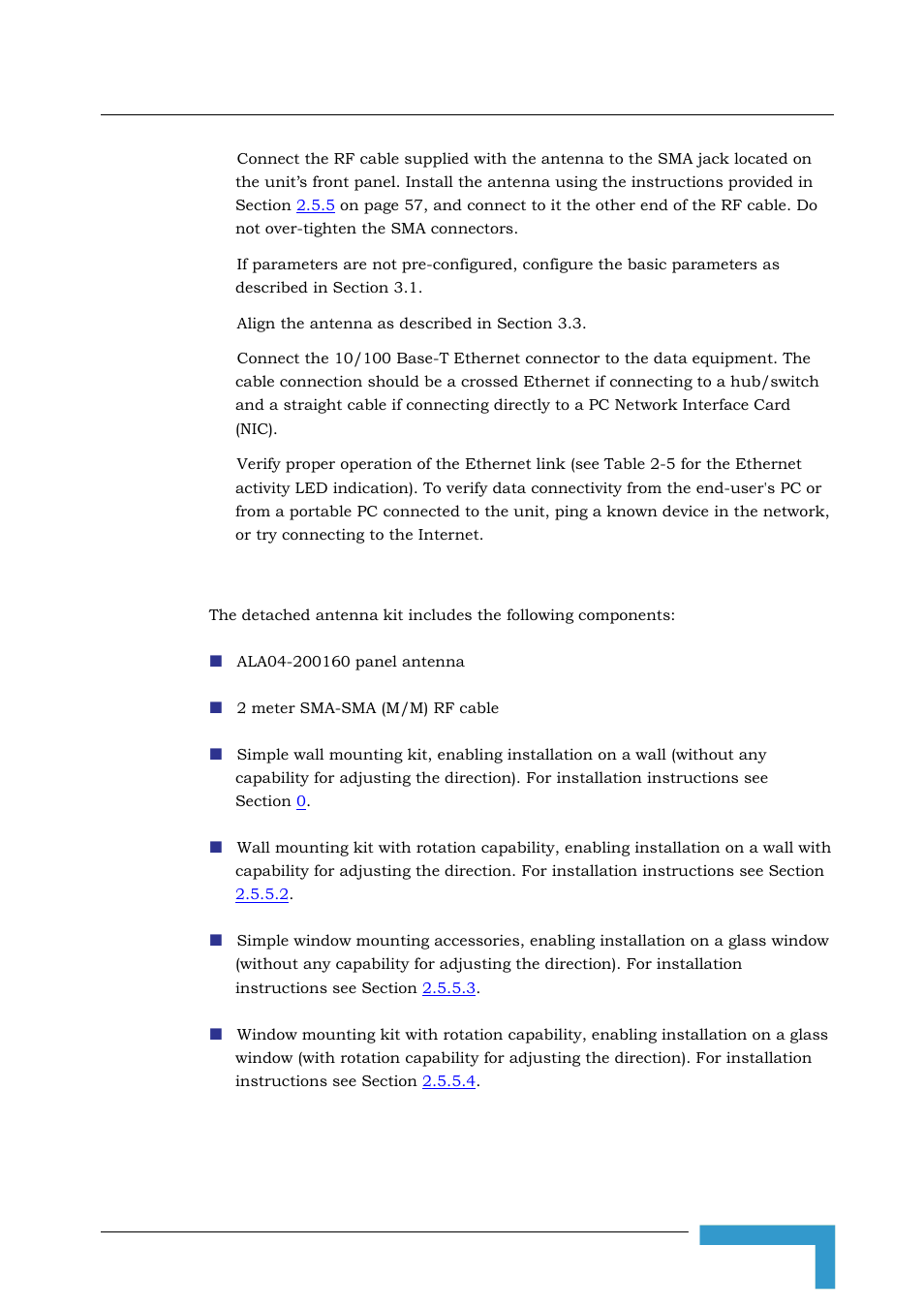 5 installing the detached antenna | Alvarion BREEZEACCESS SW VERSION 5.1 User Manual | Page 89 / 273