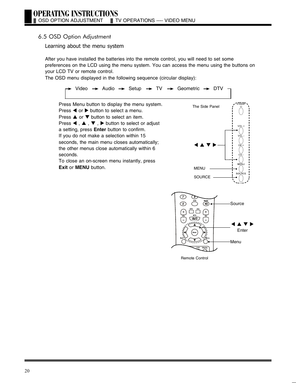 5 osd option adjustment | Akai LCT3785TA User Manual | Page 21 / 44