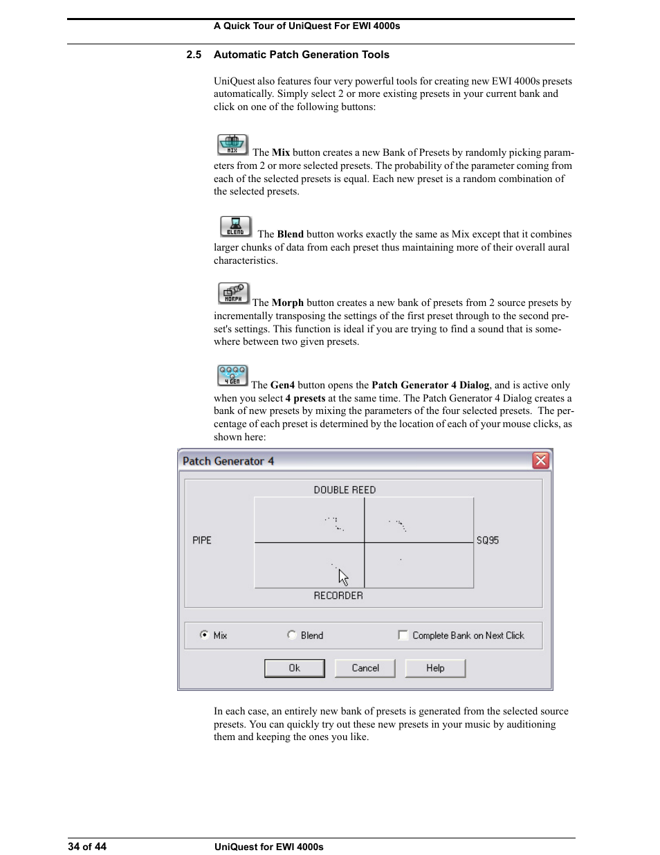 5 automatic patch generation tools | Akai UNIQUEST 4000S User Manual | Page 34 / 44