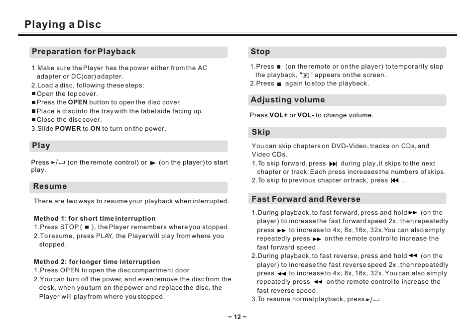 Т³гж 14, Playing a disc | Akai ACVDS731UXT User Manual | Page 14 / 28