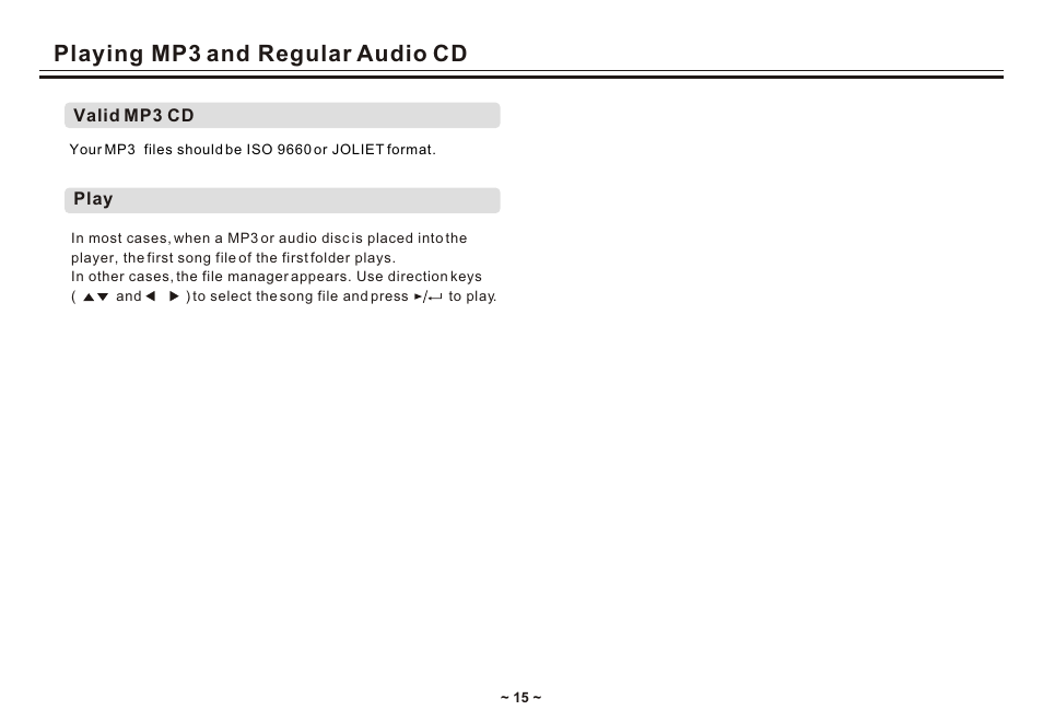 Т³гж 17, Playing mp3 and regular audio cd | Akai ACVDS731UXT User Manual | Page 17 / 28