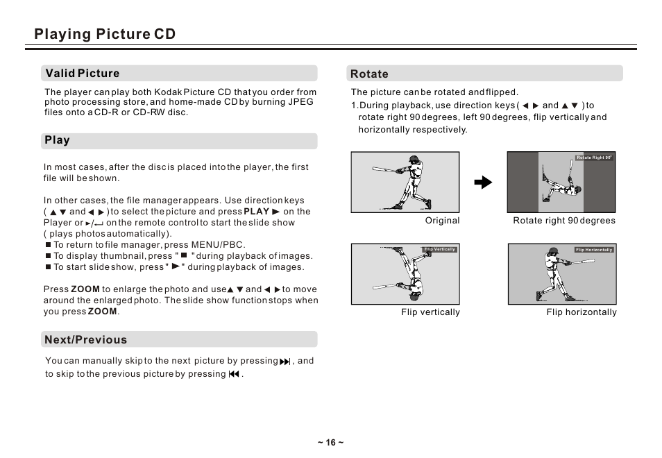 Т³гж 18, Playing picture cd | Akai ACVDS731UXT User Manual | Page 18 / 28