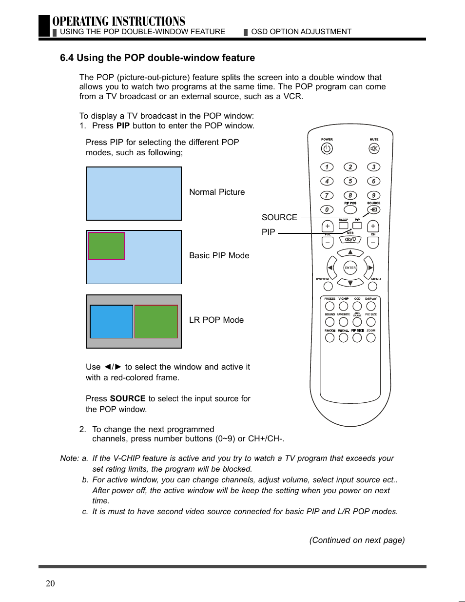 4 using the pop double-window feature | Akai LCT3226 User Manual | Page 21 / 50