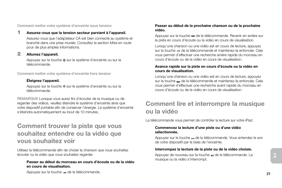 Comment lire et interrompre la musique ou la vidéo | Altec Lansing Octiv Theater MP450 User Manual | Page 23 / 60