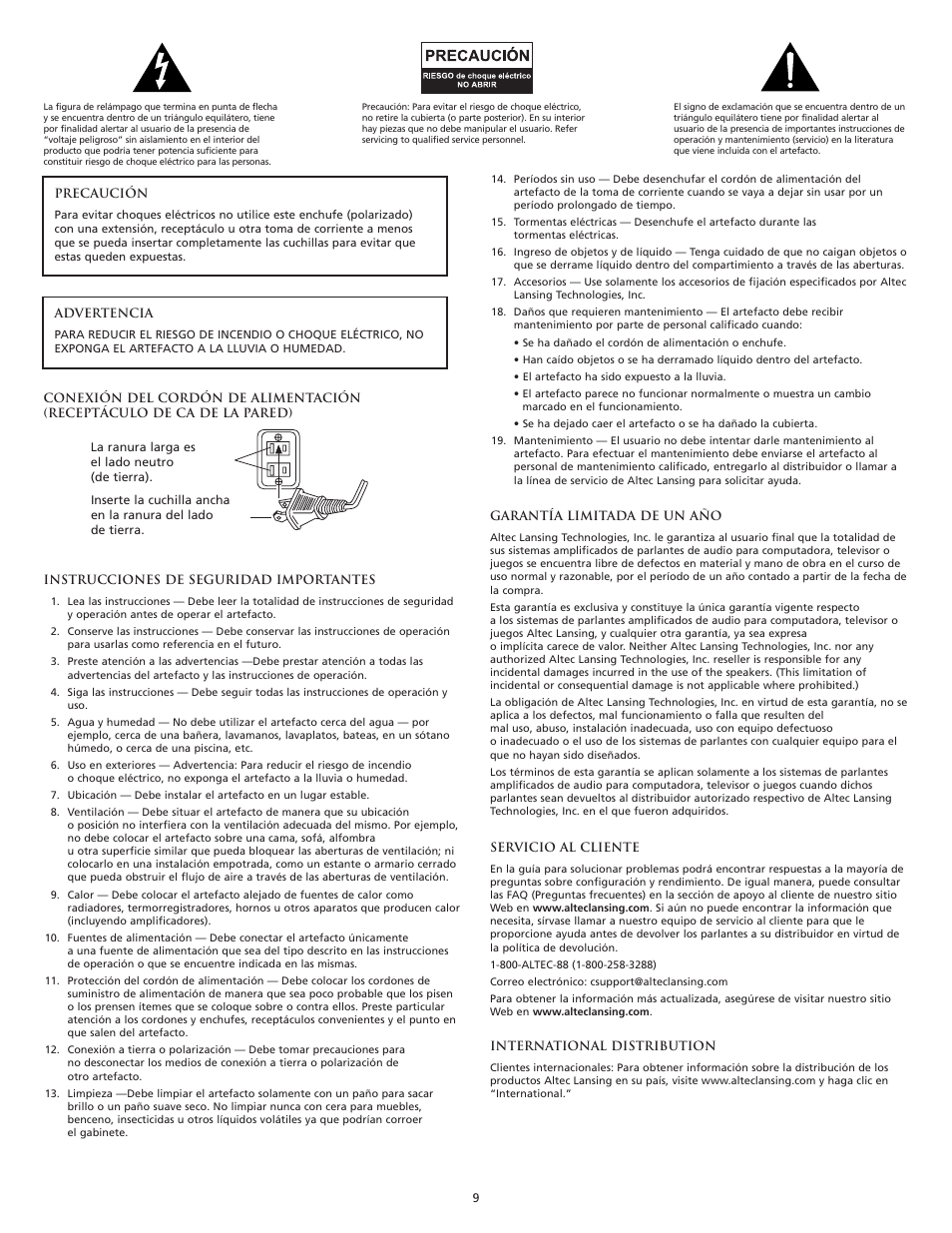 Altec Lansing VS2121 User Manual | Page 10 / 19