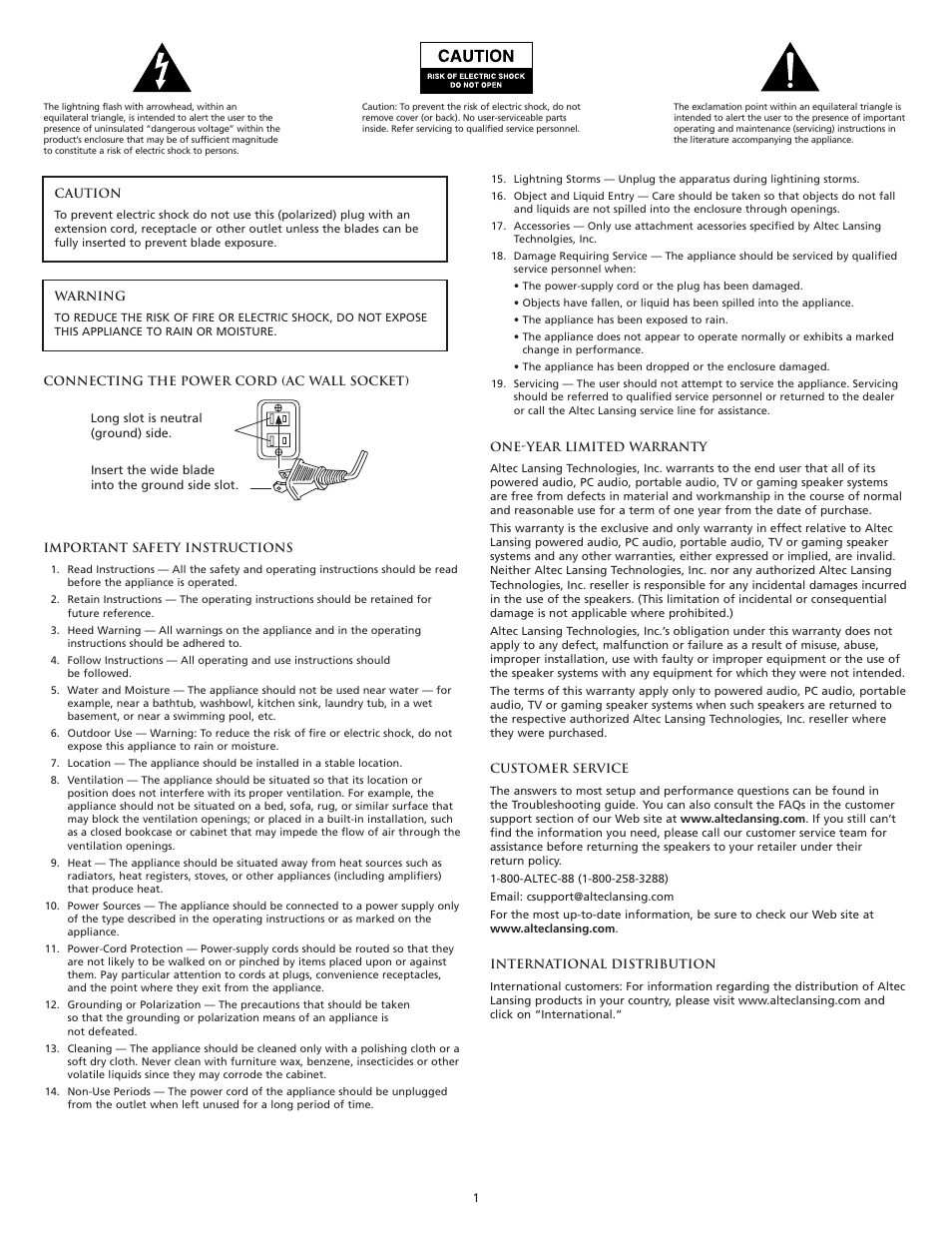 Altec Lansing VS2121 User Manual | Page 2 / 19