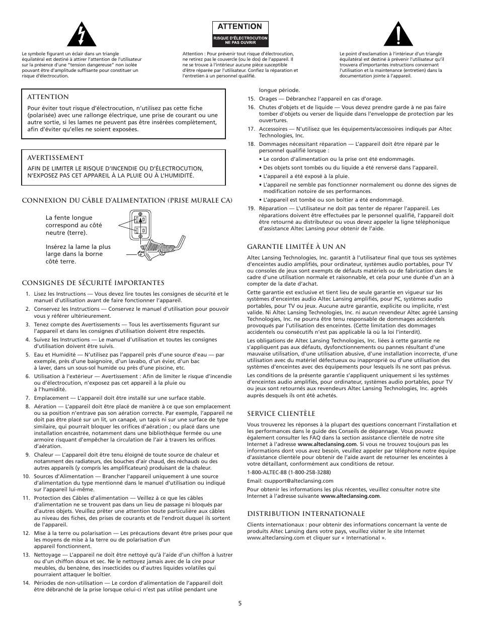 Altec Lansing VS2121 User Manual | Page 6 / 19