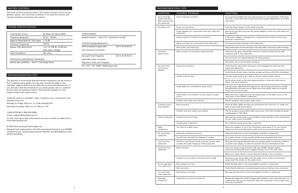 Altec Lansing XA3021 User Manual | Page 3 / 10