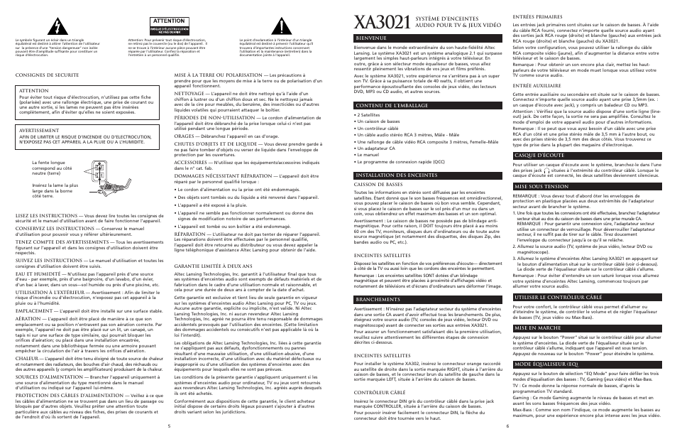 Xa3021 | Altec Lansing XA3021 User Manual | Page 4 / 10