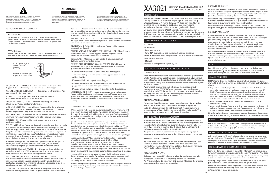 Xa3021 | Altec Lansing XA3021 User Manual | Page 6 / 10