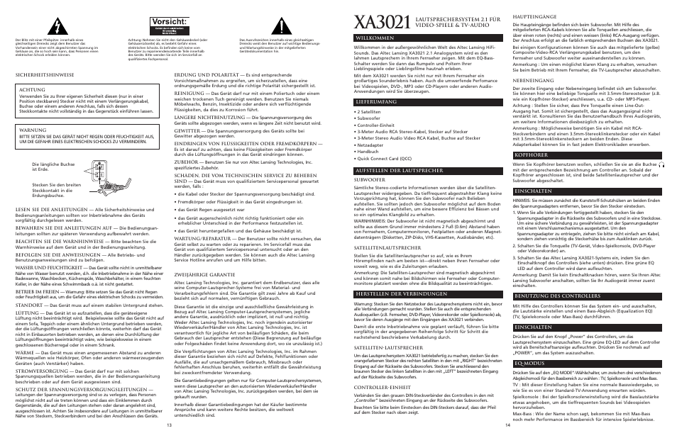 Xa3021 | Altec Lansing XA3021 User Manual | Page 8 / 10