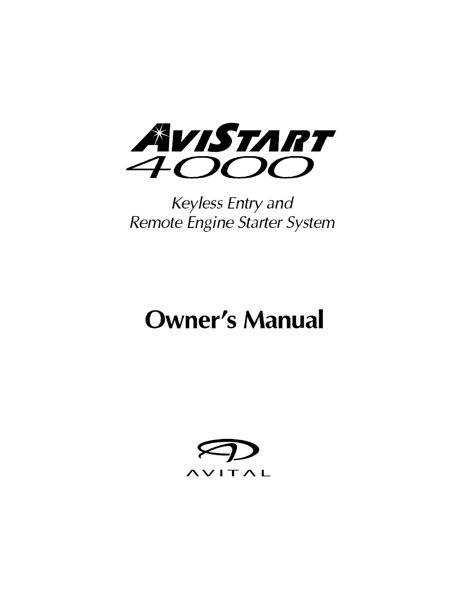 Avital AVISTART 4000 User Manual | 16 pages
