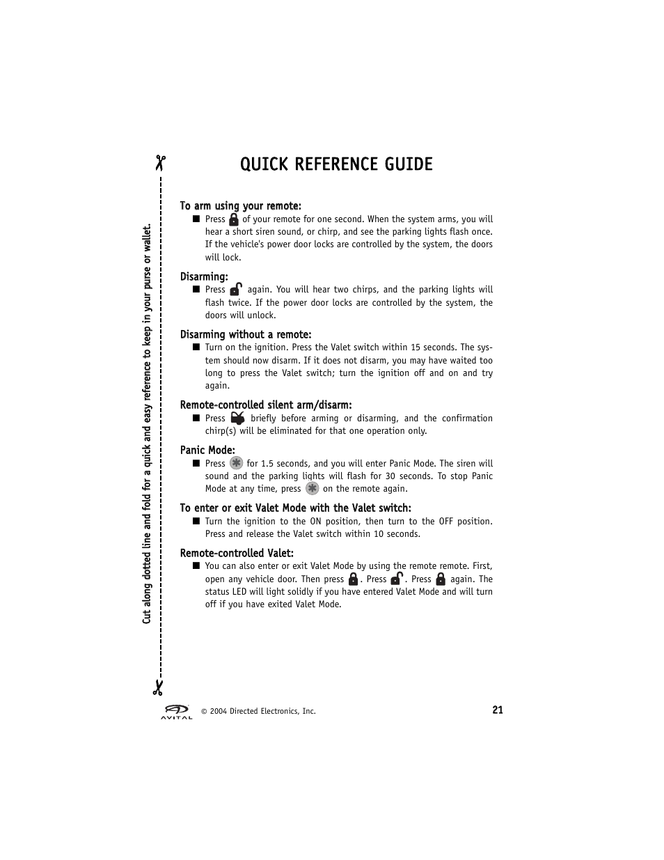 Qqu uiicck k r reeffeer reen nccee g gu uiid dee | Avital 2300 User Manual | Page 25 / 26