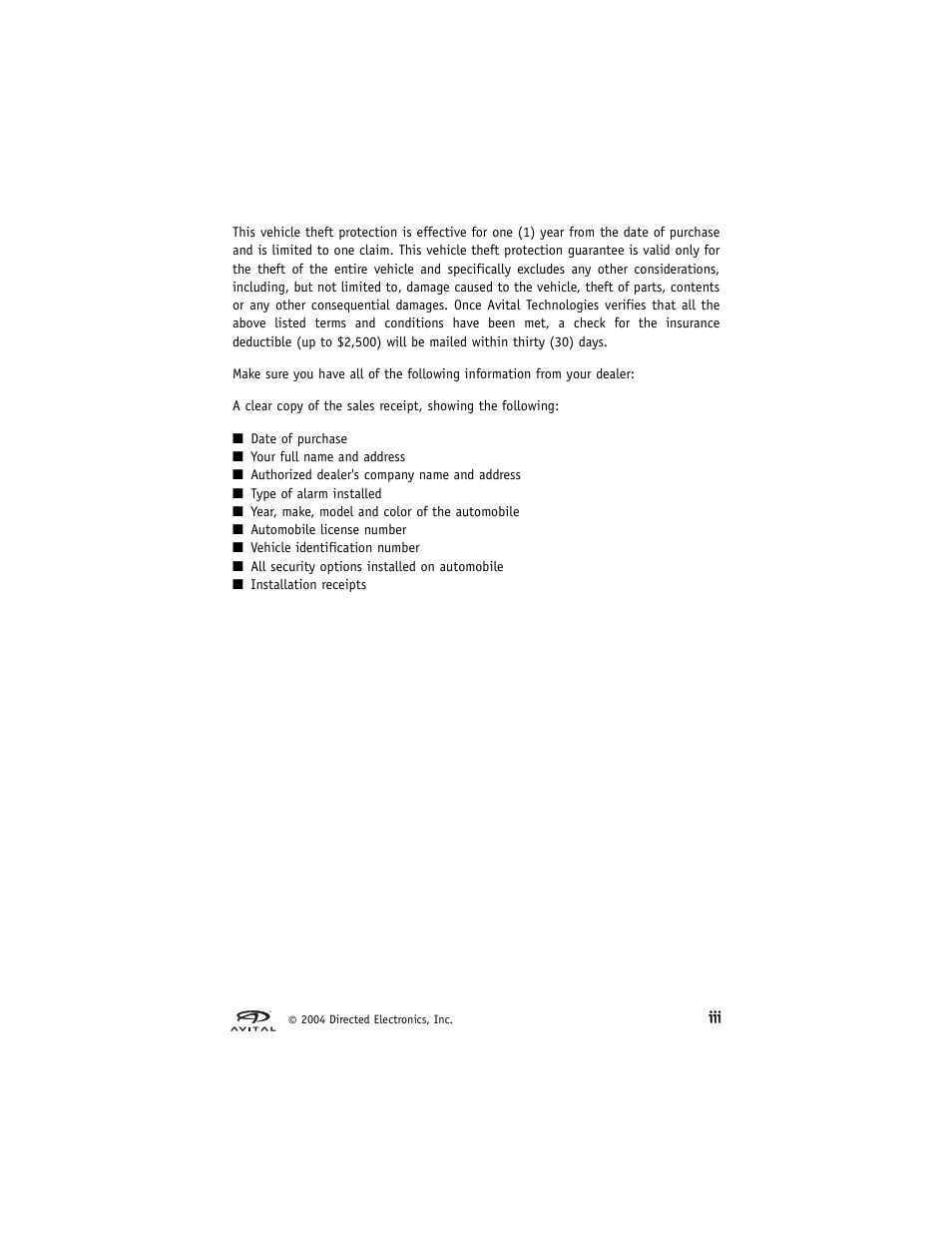 Avital 2300 User Manual | Page 4 / 26