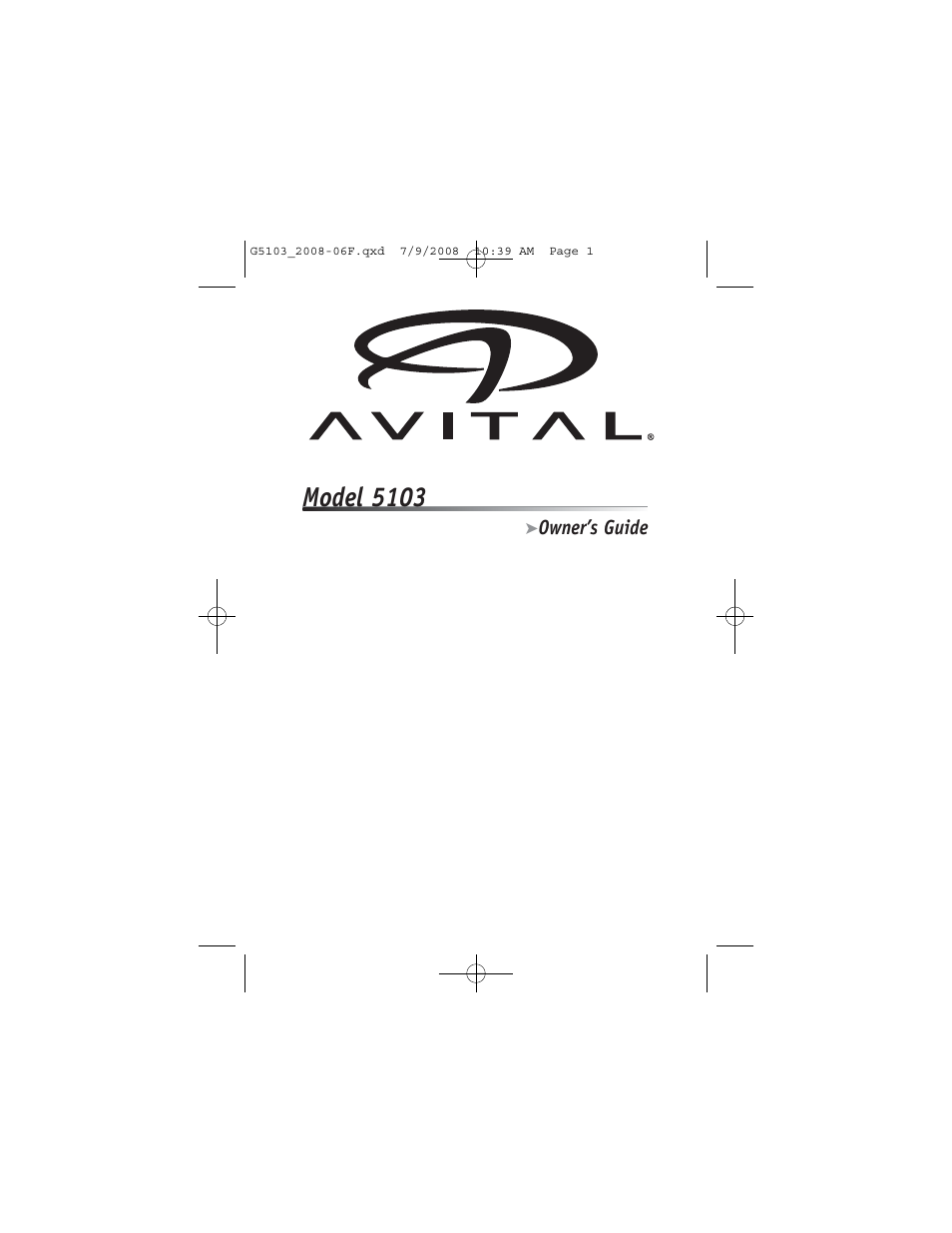 Avital G5103 User Manual | 43 pages