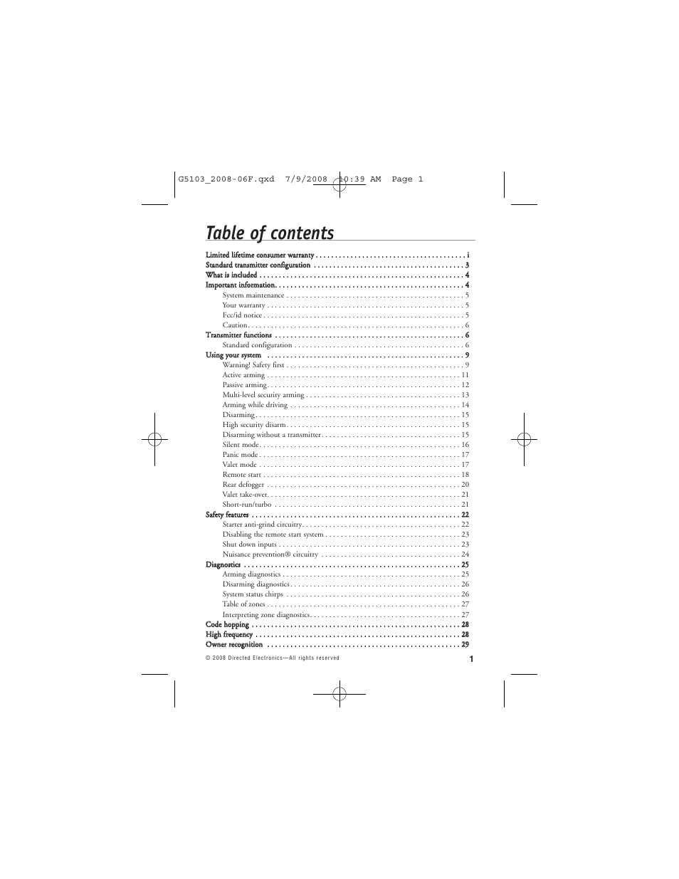 Avital G5103 User Manual | Page 4 / 43