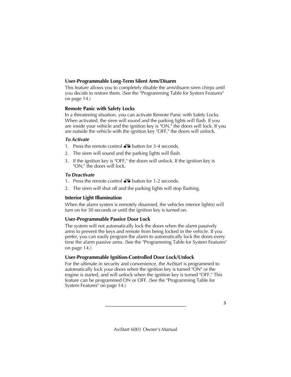 Avital AviStart 6001 User Manual | Page 7 / 20