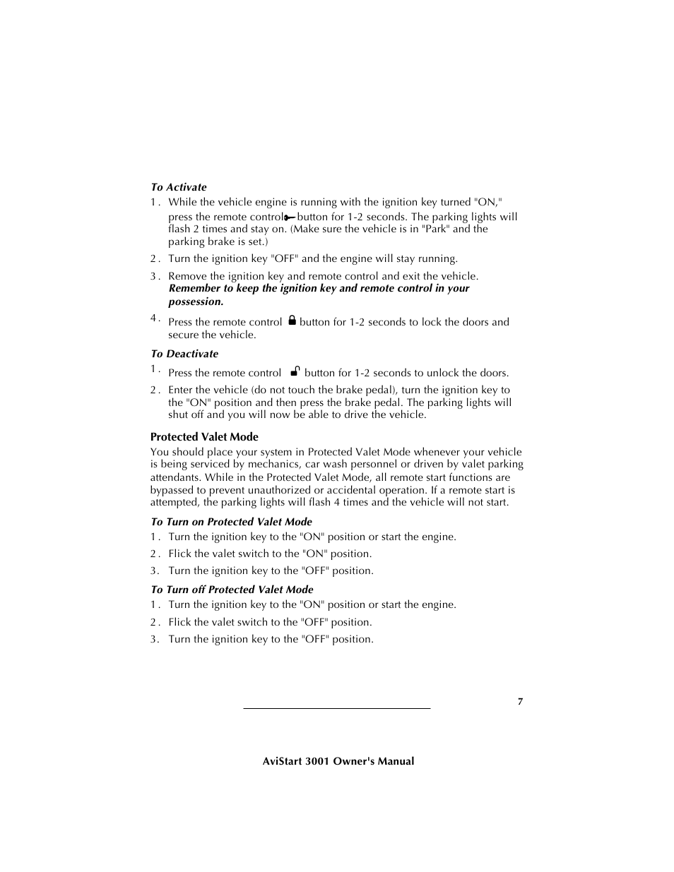 Avital AVISTART 3001 User Manual | Page 9 / 12