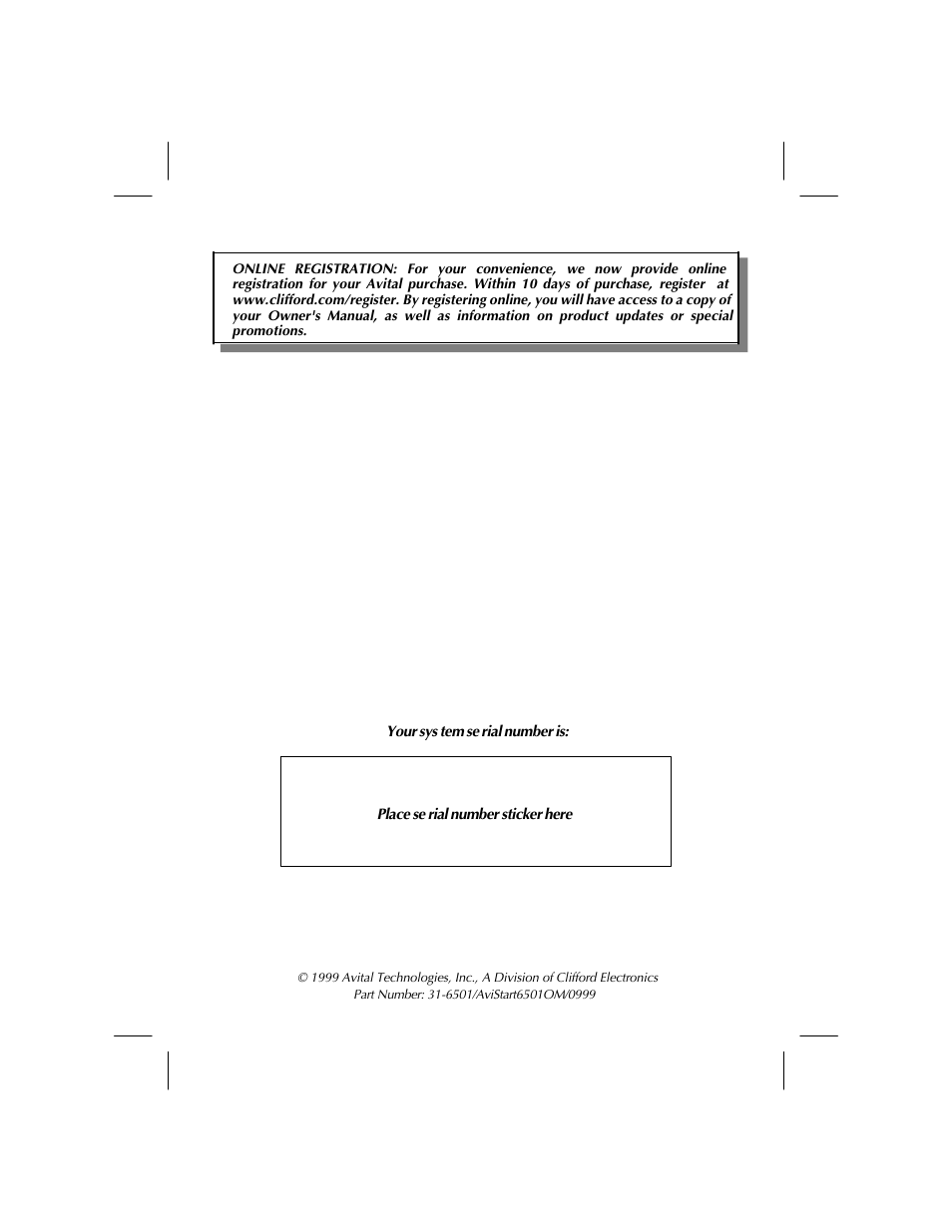 Avital AVISTART 6501 User Manual | Page 20 / 20