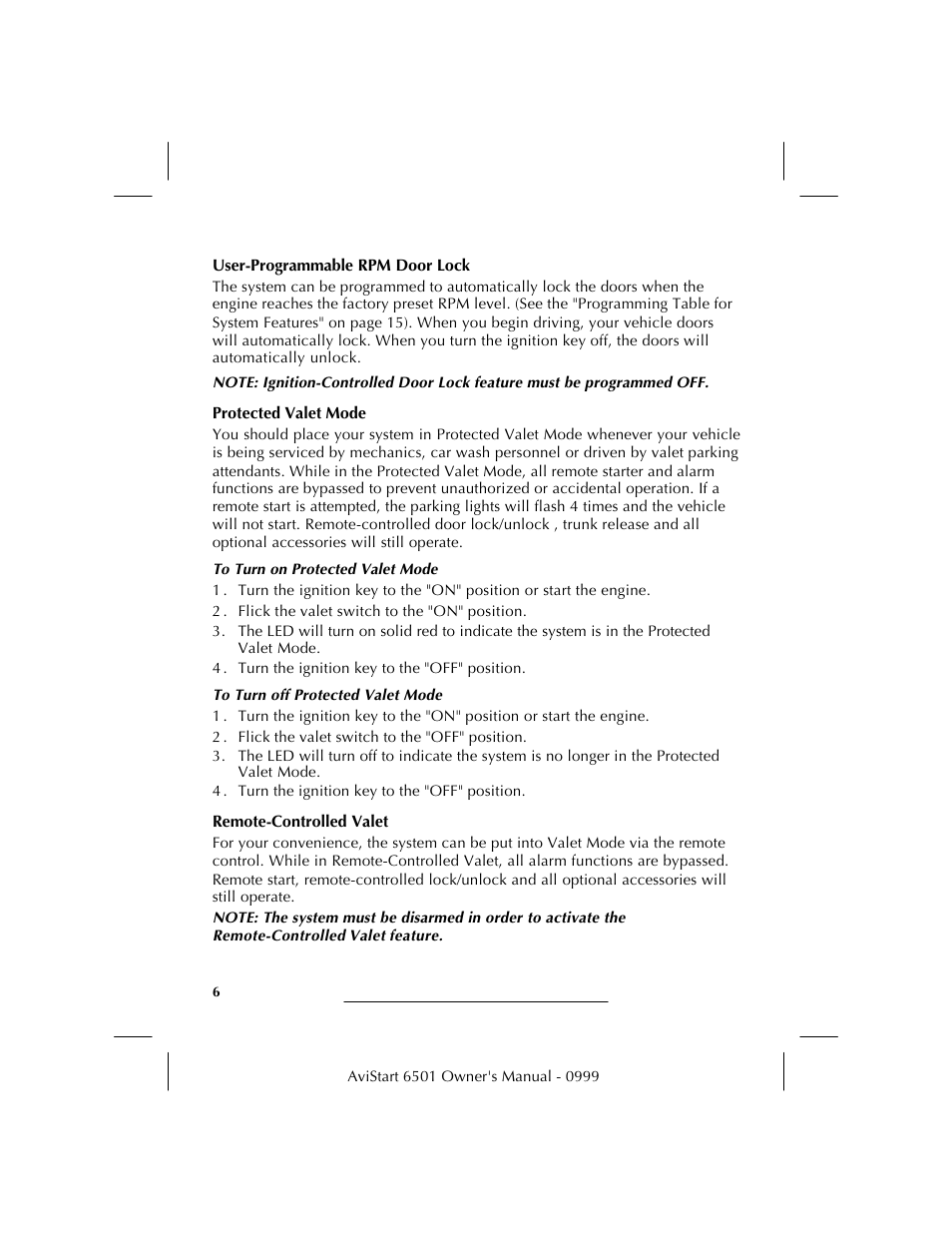 Avital AVISTART 6501 User Manual | Page 8 / 20