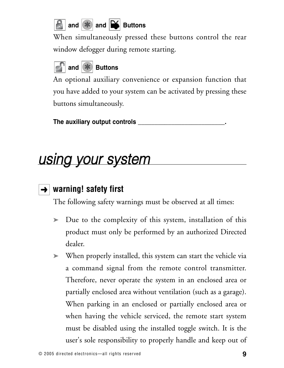 Uussiin ng g yyo ou urr ssyysstte em m | Avital Model 4300 User Manual | Page 12 / 45