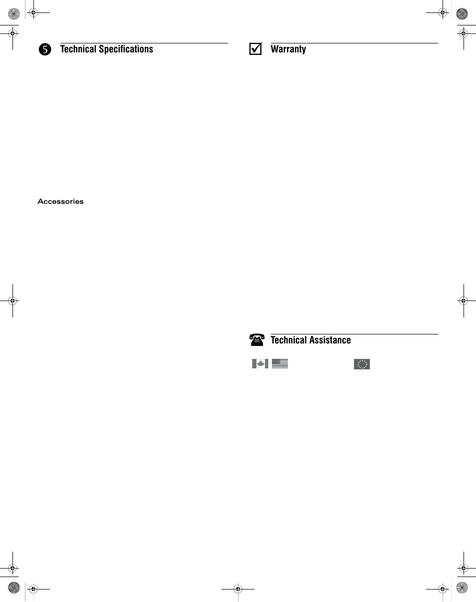 Technical specifications, Warranty, Technical assistance | Aube Technologies TH144 User Manual | Page 6 / 6