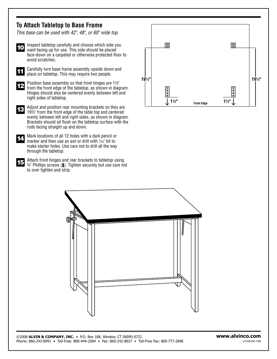 Alvin Drafting Table User Manual | Page 2 / 2