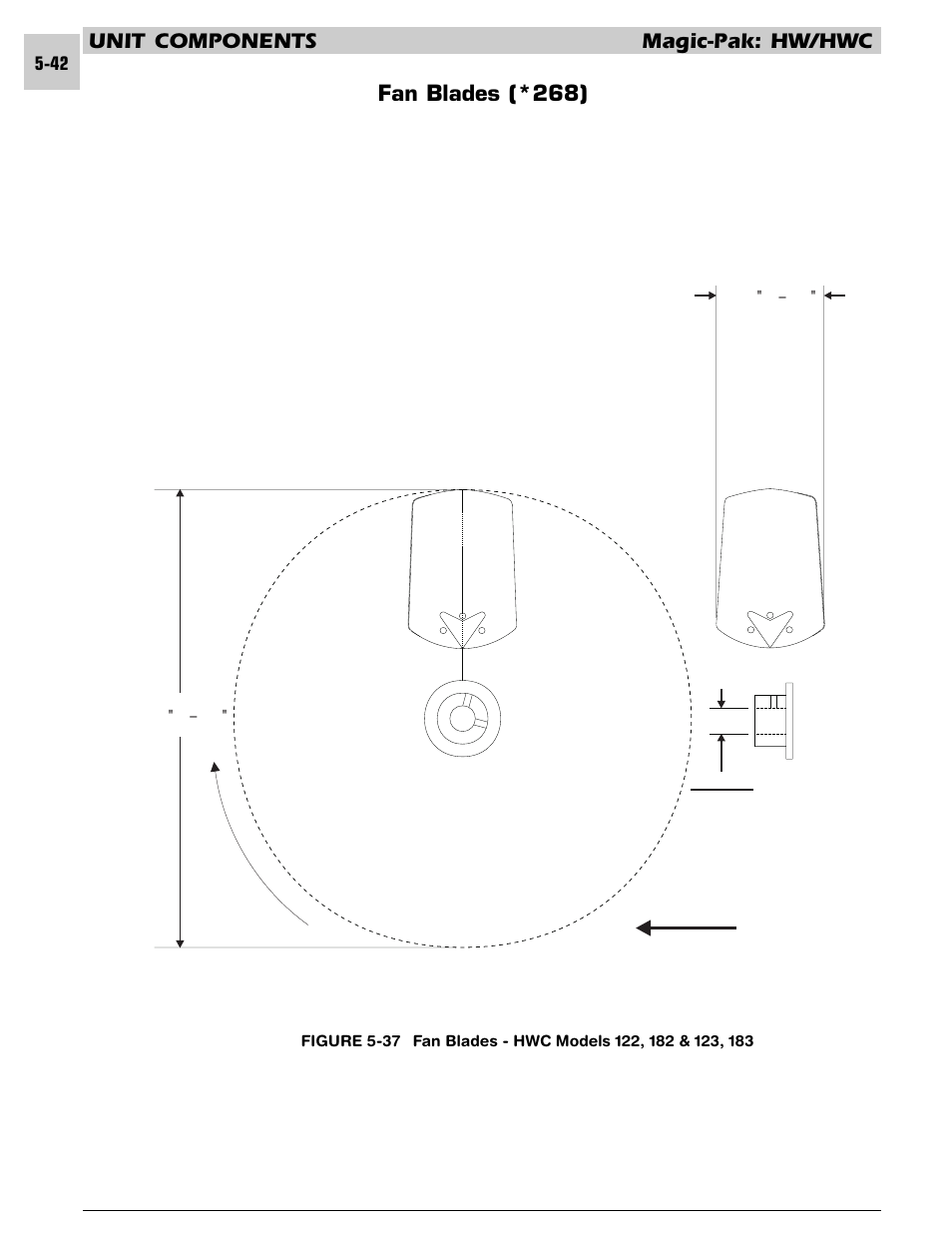 Unit components magic-pak: hw/hwc, Fan blades (*268), Air flow | Armstrong World Industries HWC PREMIER 183 User Manual | Page 105 / 196