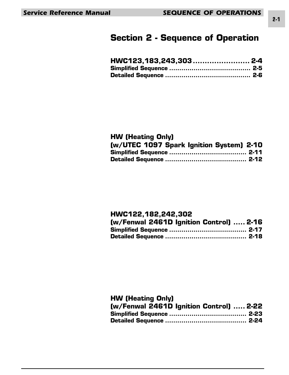 Section 2 - sequence of operation | Armstrong World Industries HWC PREMIER 183 User Manual | Page 11 / 196