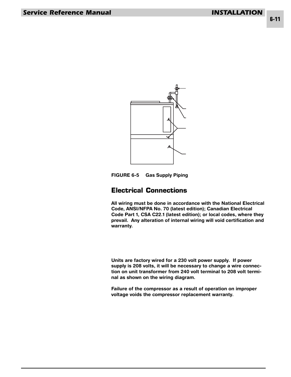 Service reference manual installation, Electrical connections | Armstrong World Industries HWC PREMIER 183 User Manual | Page 118 / 196