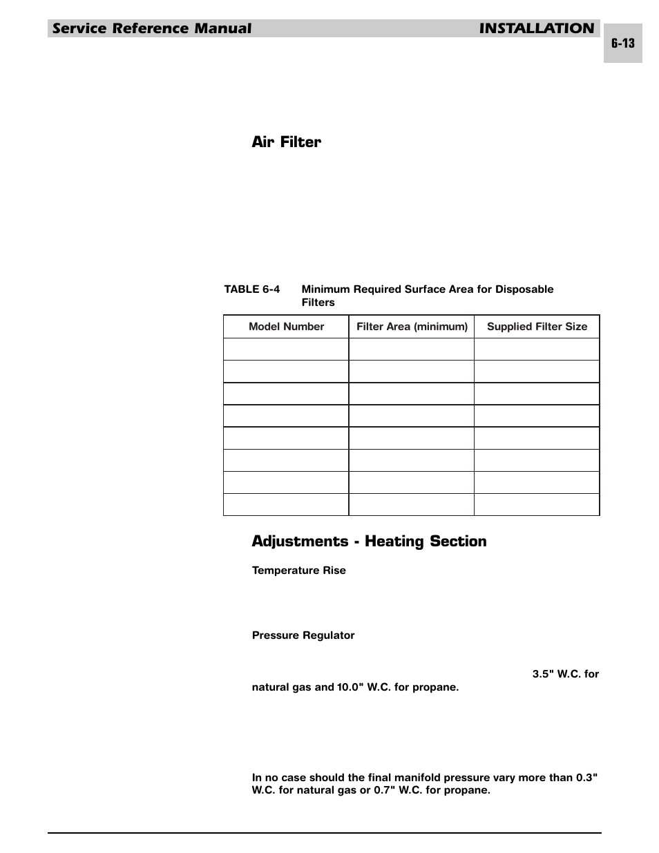 Service reference manual installation, Air filter | Armstrong World Industries HWC PREMIER 183 User Manual | Page 120 / 196