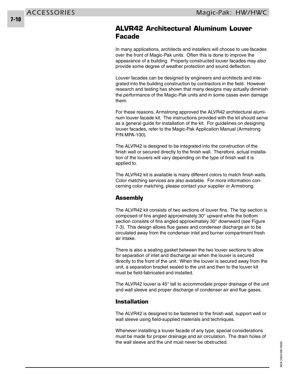 Alvr42 architectural aluminum louver facade | Armstrong World Industries HWC PREMIER 183 User Manual | Page 132 / 196