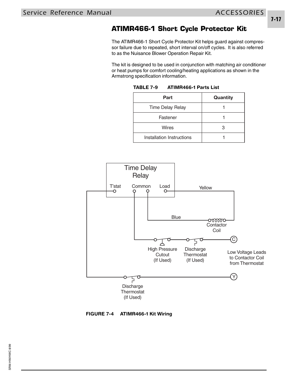 Atimr466-1 short cycle protector kit, Time delay relay | Armstrong World Industries HWC PREMIER 183 User Manual | Page 139 / 196