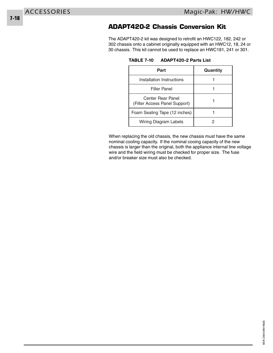 Adapt420-2 chassis conversion kit | Armstrong World Industries HWC PREMIER 183 User Manual | Page 140 / 196