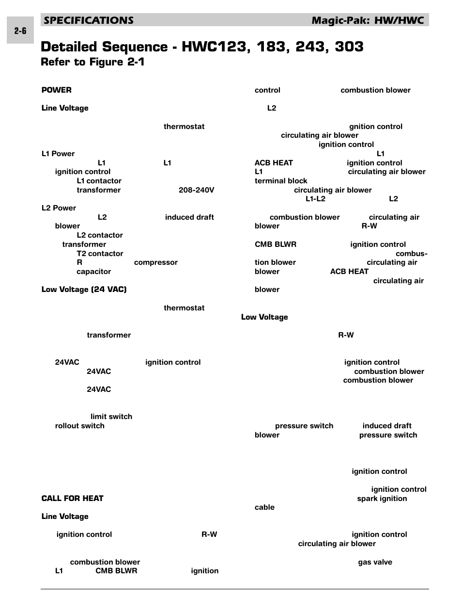 Specifications magic-pak: hw/hwc, Refer to figure 2-1 | Armstrong World Industries HWC PREMIER 183 User Manual | Page 16 / 196