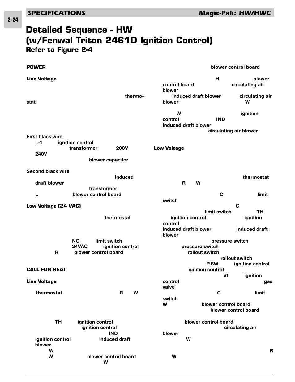 Specifications magic-pak: hw/hwc, Refer to figure 2-4 | Armstrong World Industries HWC PREMIER 183 User Manual | Page 34 / 196