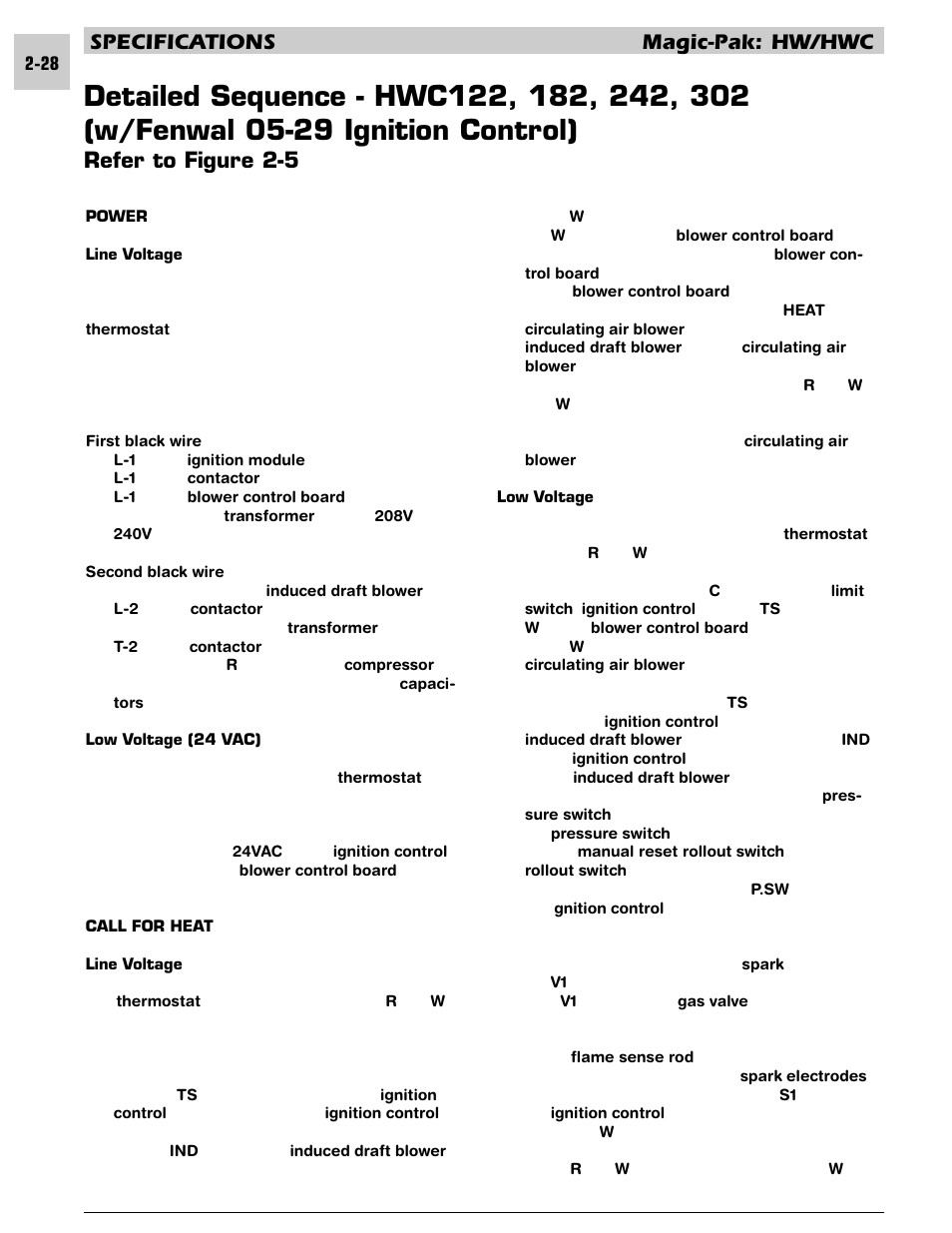 Specifications magic-pak: hw/hwc, Refer to figure 2-5 | Armstrong World Industries HWC PREMIER 183 User Manual | Page 38 / 196