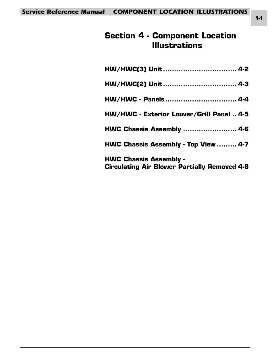 Section 4 - component location illustrations | Armstrong World Industries HWC PREMIER 183 User Manual | Page 56 / 196