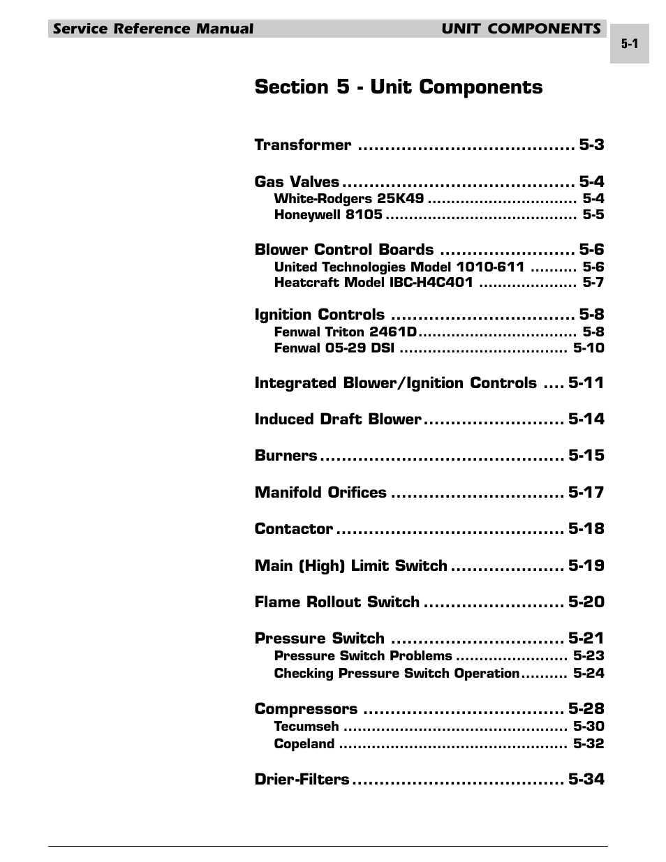 Section 5 - unit components | Armstrong World Industries HWC PREMIER 183 User Manual | Page 64 / 196