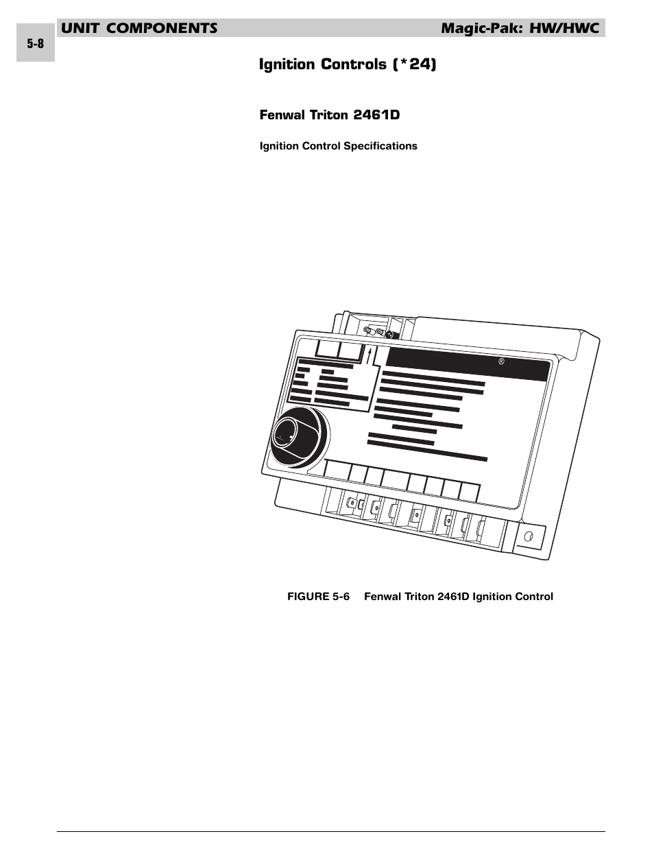Fenwal, Unit components magic-pak: hw/hwc, Ignition controls (*24) | Fenwal triton 2461d | Armstrong World Industries HWC PREMIER 183 User Manual | Page 71 / 196