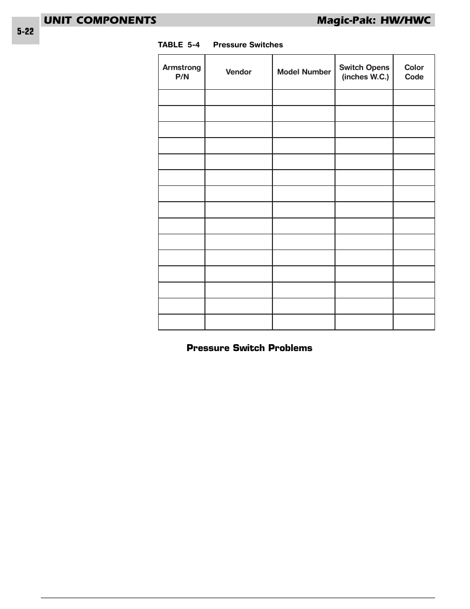 Unit components magic-pak: hw/hwc | Armstrong World Industries HWC PREMIER 183 User Manual | Page 85 / 196