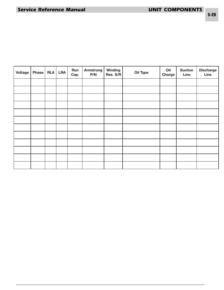 Service reference manual unit components | Armstrong World Industries HWC PREMIER 183 User Manual | Page 92 / 196