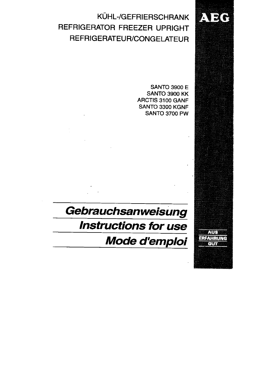 AEG SANTO 3900 E User Manual | 9 pages