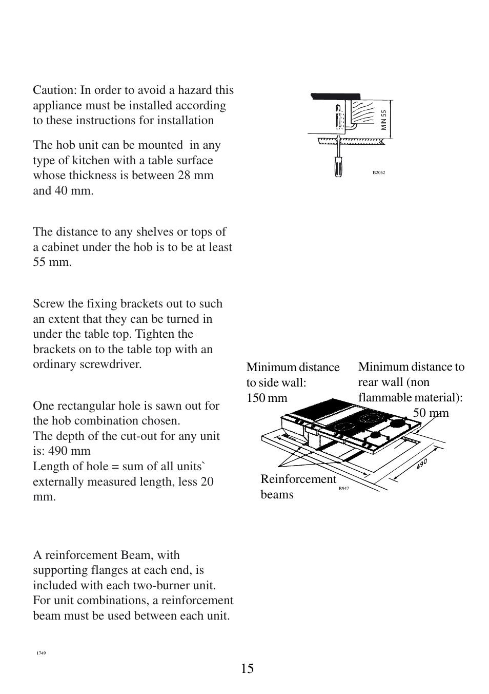 Mounting | AEG 3531 WK-M GB 949600835 User Manual | Page 15 / 24