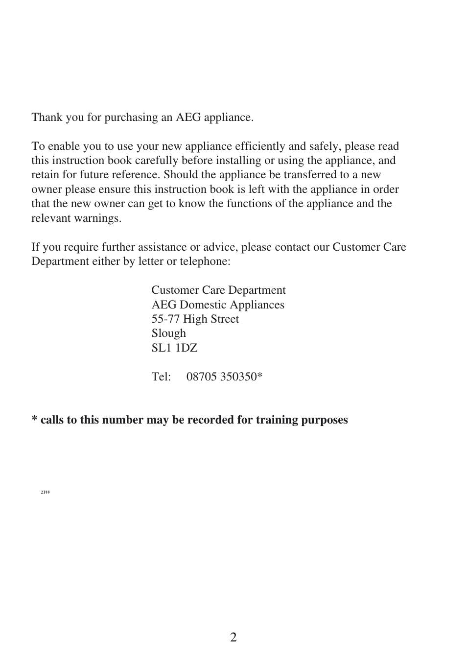 AEG 3531 WK-M GB 949600835 User Manual | Page 2 / 24