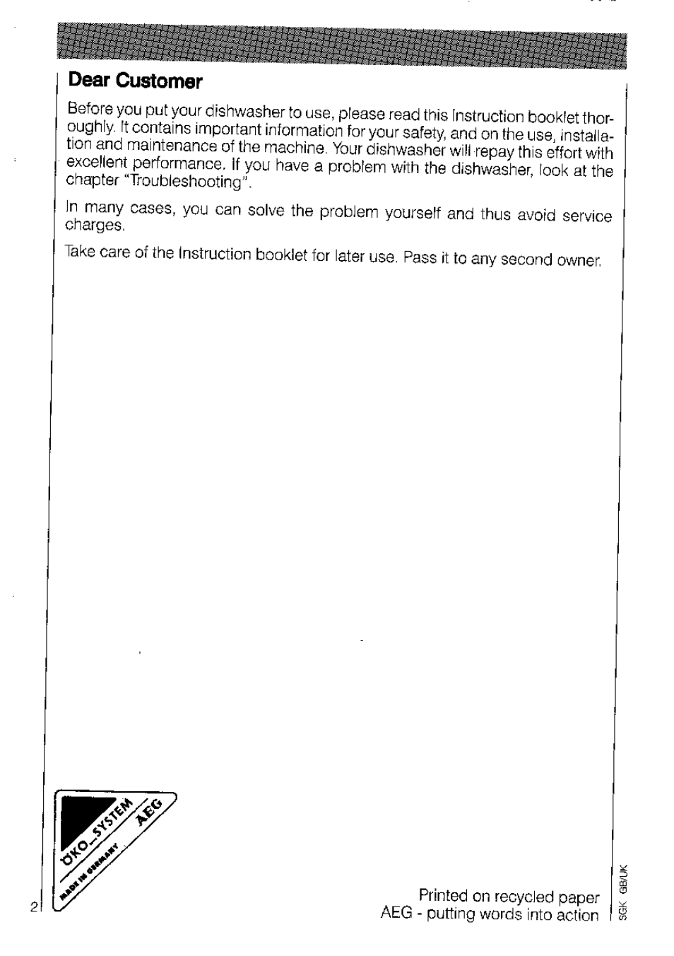 Dear customer | AEG OKO_FAVORIT 3220 User Manual | Page 2 / 42