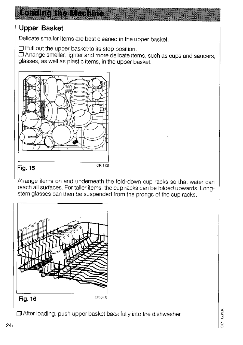 Upper basket | AEG OKO_FAVORIT 3220 User Manual | Page 24 / 42