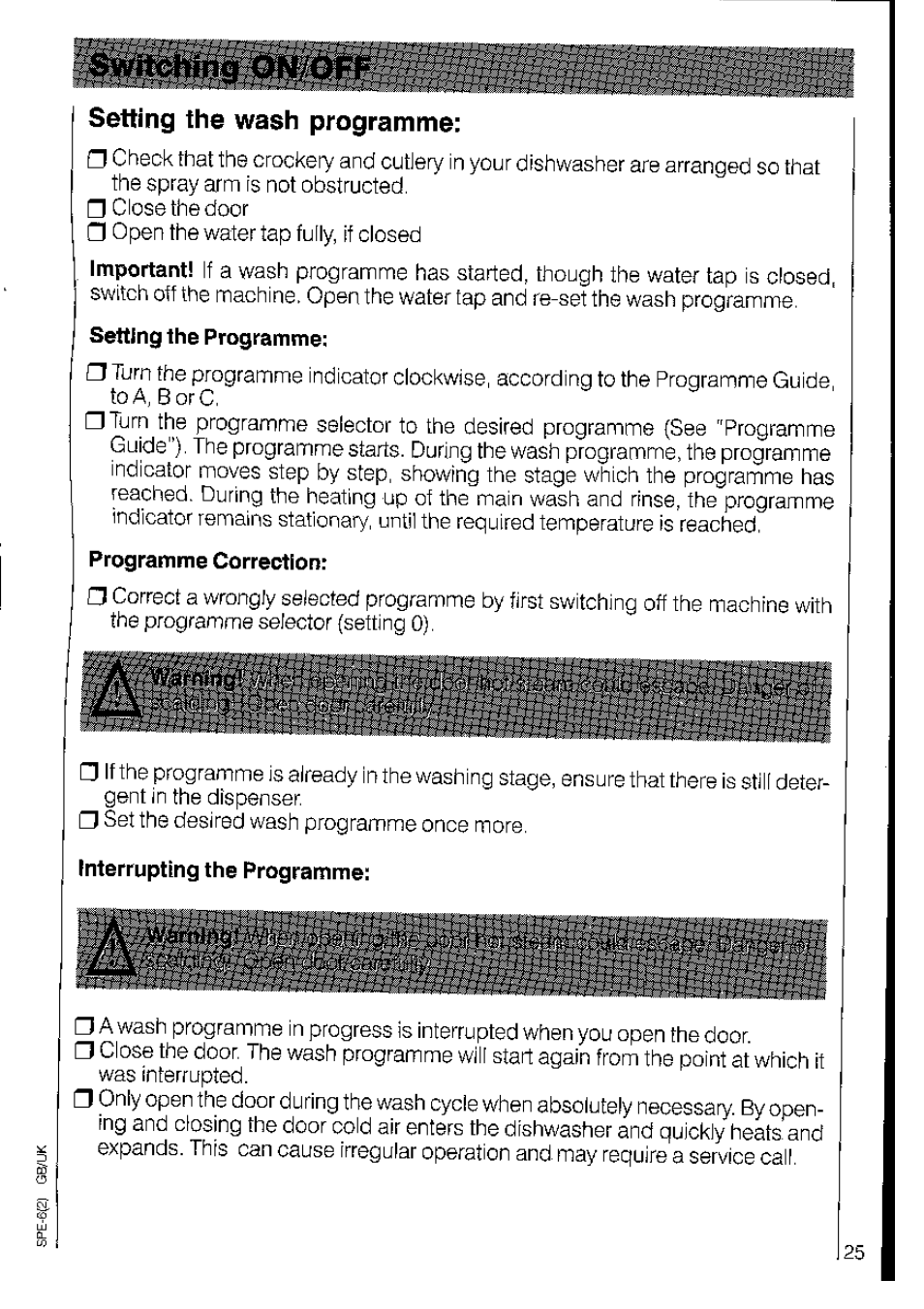 Setting the wash programme | AEG OKO_FAVORIT 3220 User Manual | Page 25 / 42