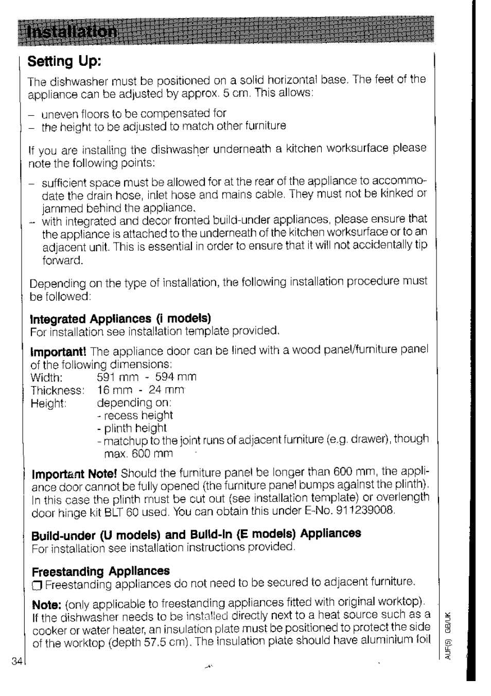 Шшштммёшшмтй, Setting up | AEG OKO_FAVORIT 3220 User Manual | Page 34 / 42