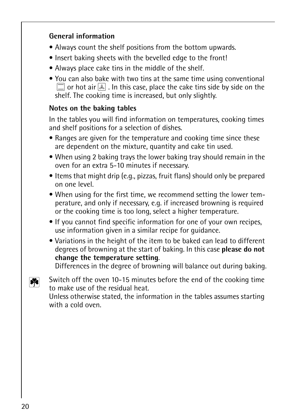 AEG COMPETENCE E3000-1 User Manual | Page 20 / 44